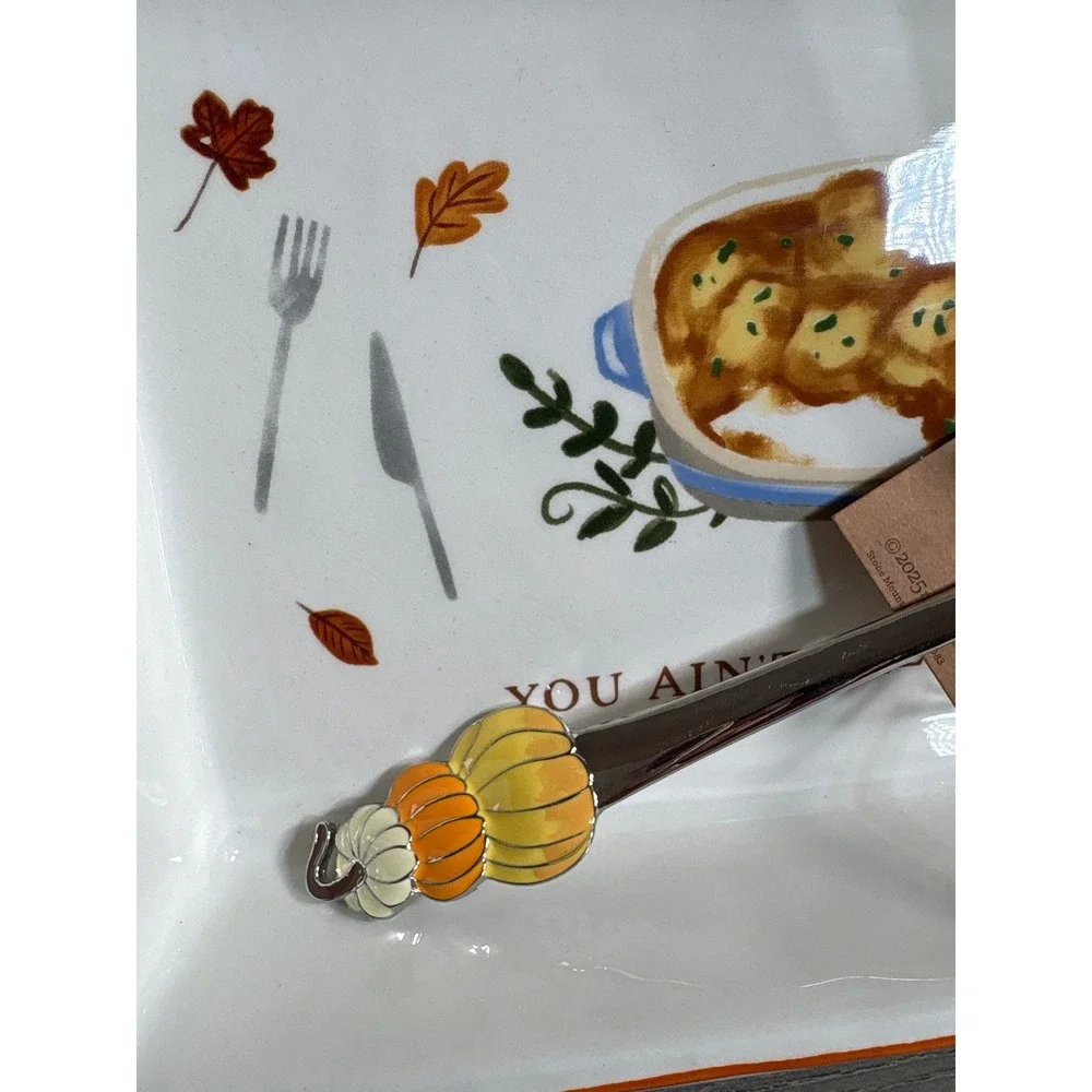 Mud Pie You Ain't Seen Stuffing Yet Casserole and Pumpkin Spoon Set Baking Dish